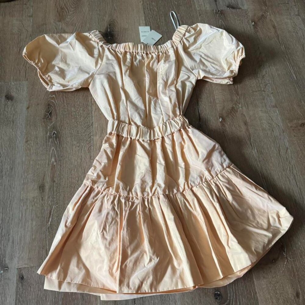 Maje NWT‎ Orange Crepe Tiered Mini Dress Size 34